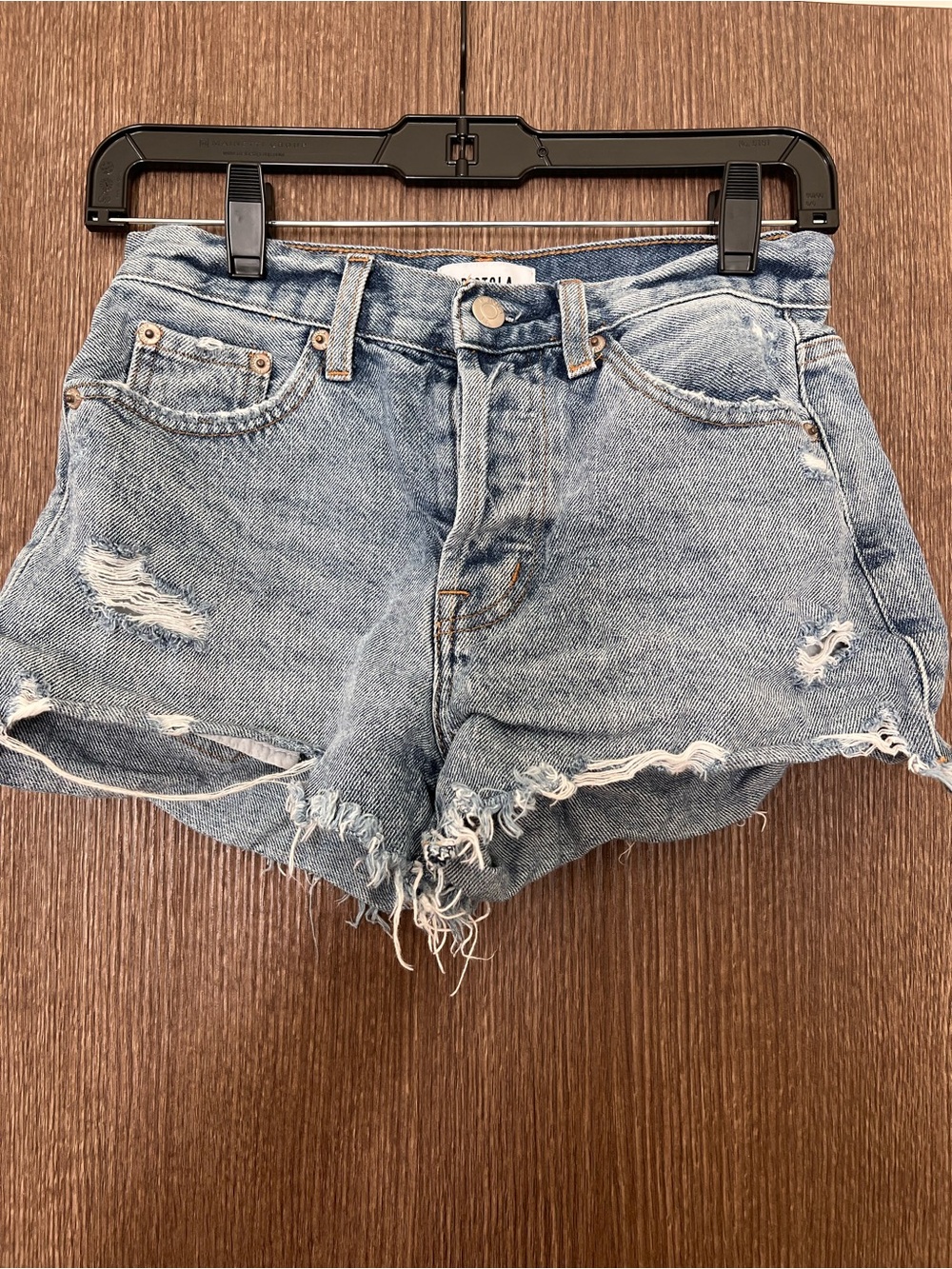 Pistola Light Blue Distressed Denim Cutoff Shorts